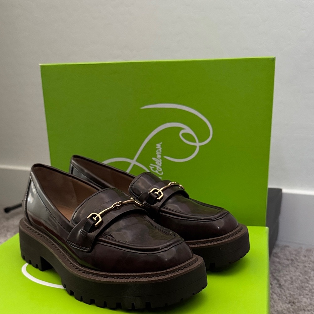 Sam Edelman Dark Brown Loafers with Gold Detail